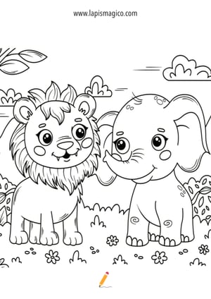 Desenhos de animais da selva para colorir, ficha pdf nº1