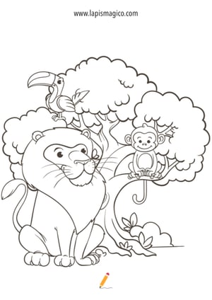 Desenhos de animais da selva para colorir, ficha pdf nº2