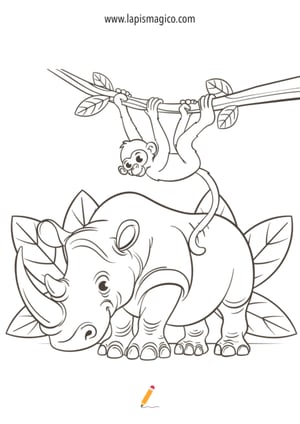 Desenhos de animais da selva para colorir, ficha pdf nº6