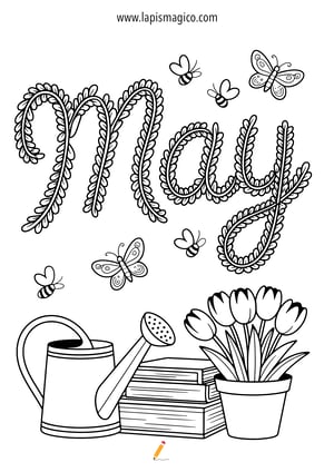 Desenhos de maio para colorir, ficha pdf nº4