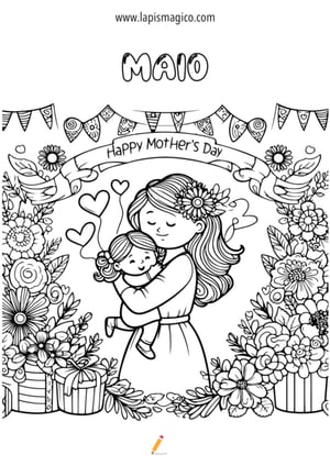 Desenhos de maio para colorir, ficha pdf nº7