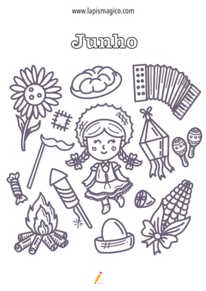 Desenhos de junho para colorir, ficha pdf nº5