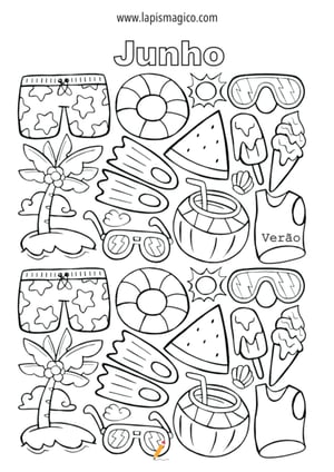 Desenhos de junho para colorir, ficha pdf nº9