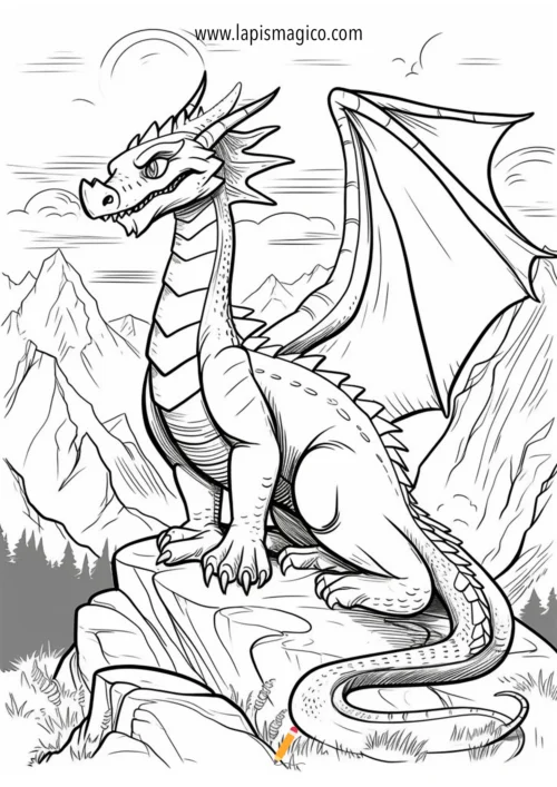 Desenhos de dragões para colorir, ficha pdf nº3