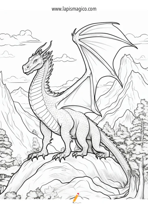 Desenhos de dragões para colorir, ficha pdf nº5