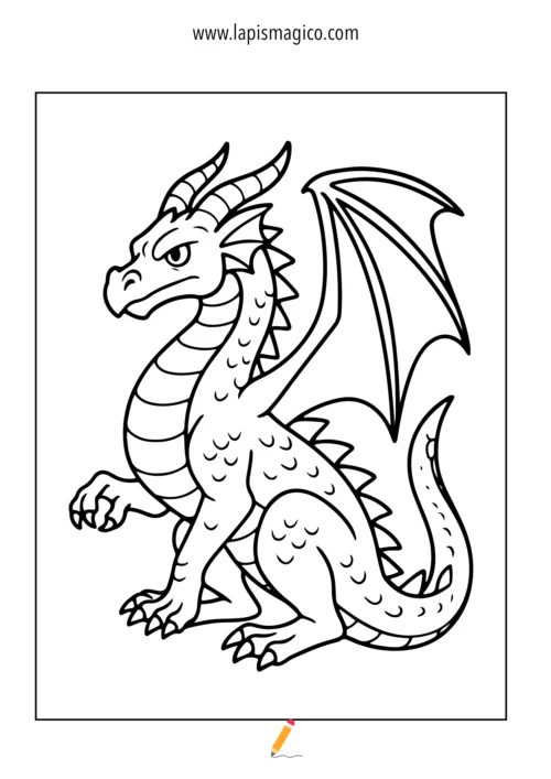 Desenhos de dragões para colorir, ficha pdf nº10