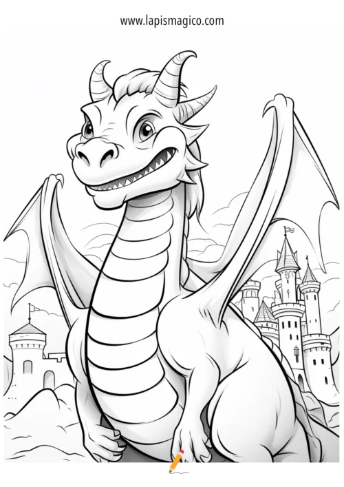 Desenhos de dragões para colorir, ficha pdf nº12