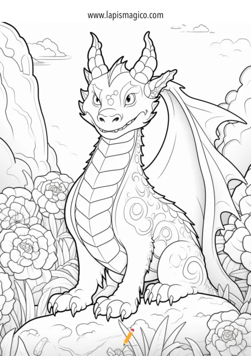 Desenhos de dragões para colorir, ficha pdf nº14