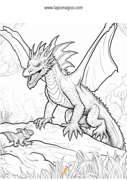 Desenhos de dragões para colorir, ficha pdf nº15