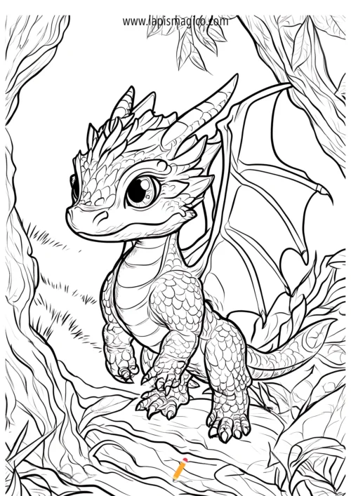 Desenhos de dragões para colorir, ficha pdf nº17