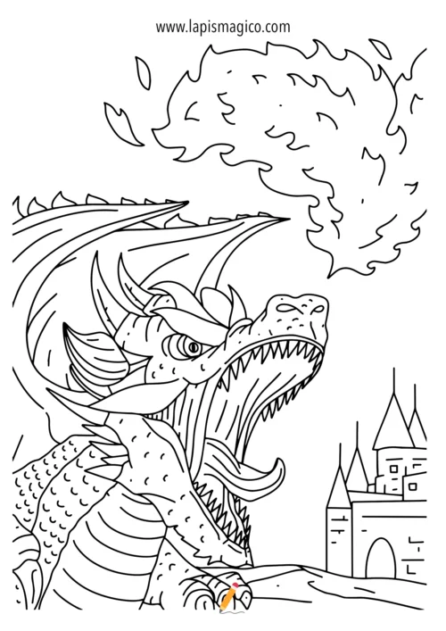 Desenhos de dragões para colorir, ficha pdf nº18