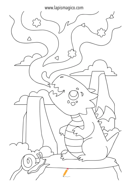 Desenhos de dragões para colorir, ficha pdf nº22
