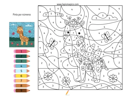 Desenhos de colorir por números, ficha pdf nº1