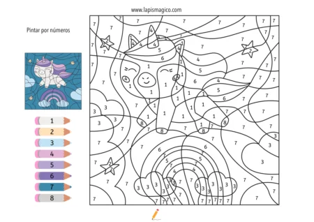 Desenhos de colorir por números, ficha pdf nº2