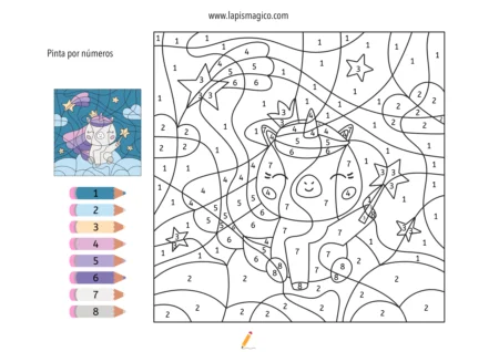Desenhos de colorir por números, ficha pdf nº4