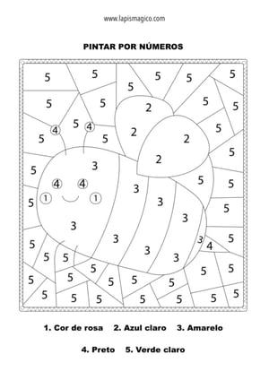 Desenhos de colorir por números, ficha pdf nº9
