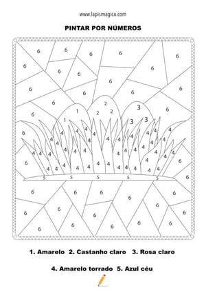 Desenhos de colorir por números, ficha PDF nº9