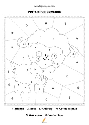 Desenhos de colorir por números, ficha pdf nº16