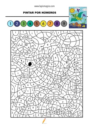 Desenhos de colorir por números, ficha pdf nº18