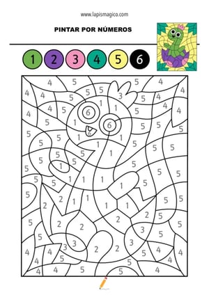 Desenhos de colorir por números, ficha pdf nº19