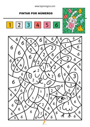 Desenhos de colorir por números, ficha pdf nº20