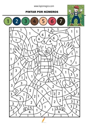 Desenhos de colorir por números, ficha pdf nº22