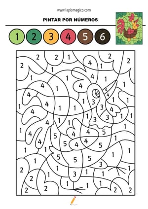 Desenhos de colorir por números, ficha pdf nº23