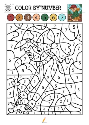 Desenhos de colorir por números, ficha pdf nº25