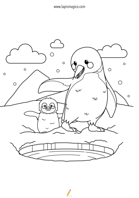 Desenhos de pinguins para colorir, ficha pdf nº6