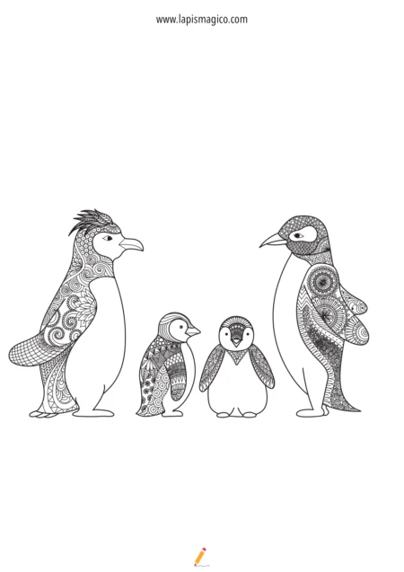 Desenhos de pinguins para colorir, ficha pdf nº7