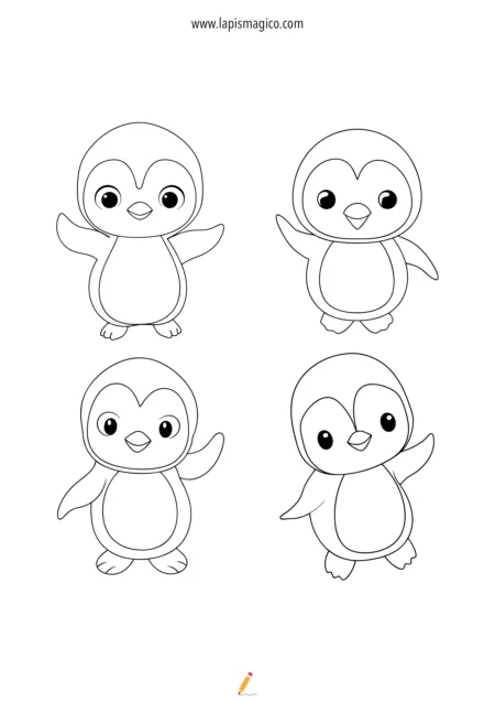 Desenhos de pinguins para colorir, ficha pdf nº13