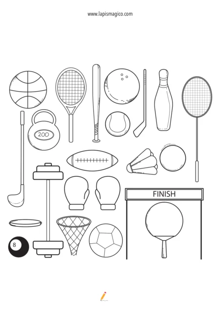 Desenhos de desportos para colorir, ficha pdf nº9