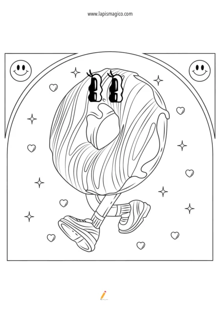 Desenhos de donuts para colorir, ficha pdf nº3