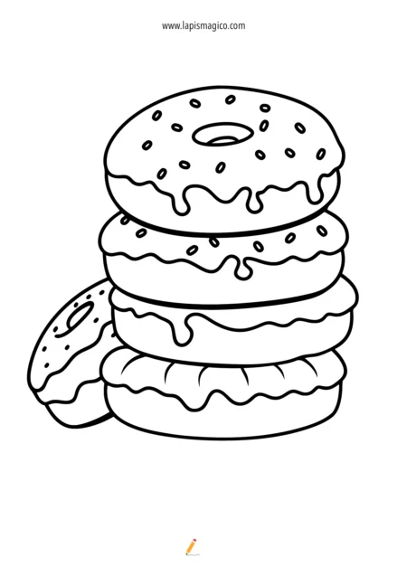 Desenhos de donuts para colorir, ficha pdf nº6