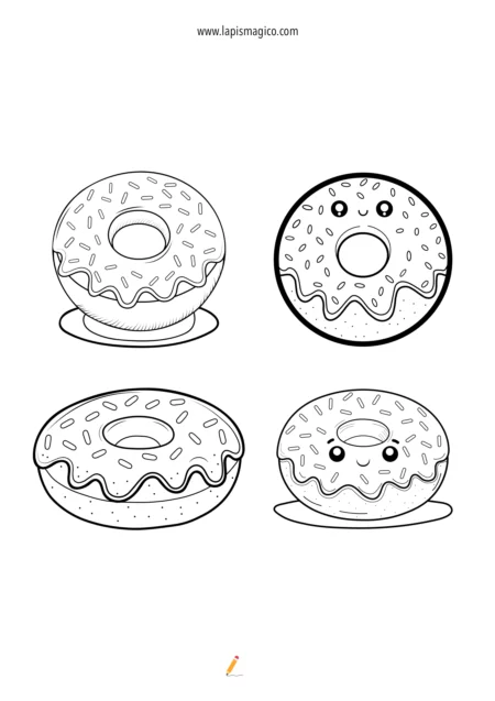 Desenhos de donuts para colorir, ficha pdf nº8