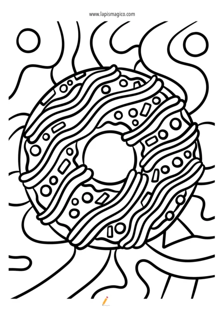 Desenhos de donuts para colorir, ficha pdf nº9