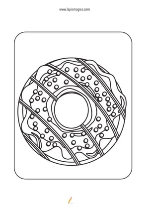 Desenhos de donuts para colorir, ficha PDF nº12