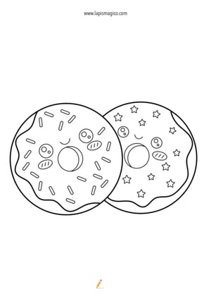 Desenhos de donuts para colorir, ficha PDF nº13