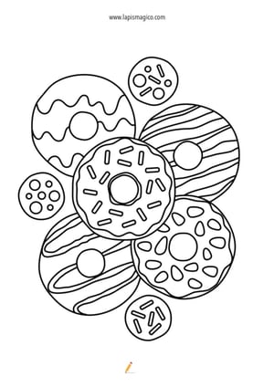 Desenhos de donuts para colorir, ficha PDF nº14