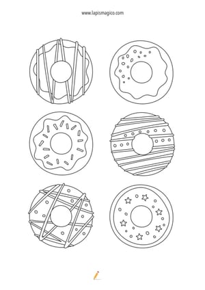 Desenhos de donuts para colorir, ficha PDF nº15