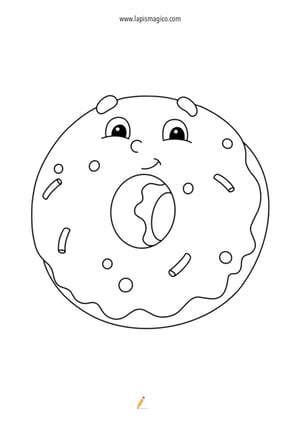 Desenhos de donuts para colorir, ficha PDF nº16