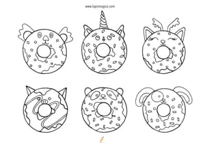 Desenhos de donuts para colorir, ficha PDF nº17