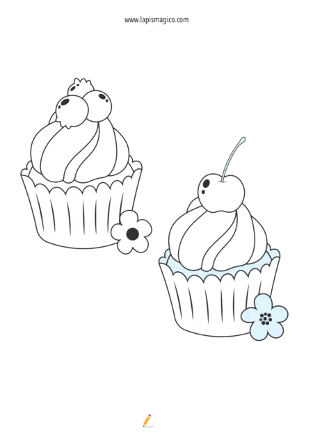 Desenhos de cupcakes para colorir, ficha pdf nº1