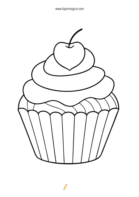 Desenhos de cupcakes para colorir, ficha pdf nº2