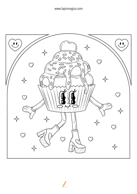 Desenhos de cupcakes para colorir, ficha pdf nº3