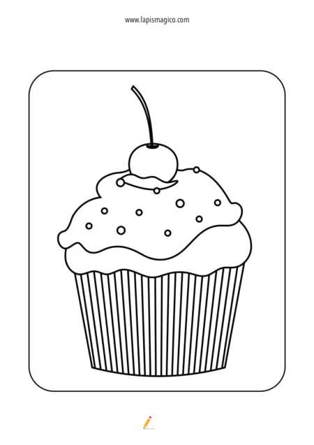 Desenhos de cupcakes para colorir, ficha pdf nº4