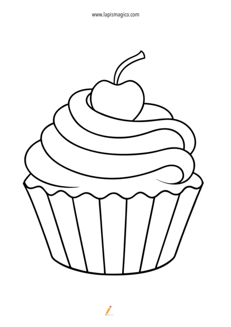 Desenhos de cupcakes para colorir, ficha pdf nº6
