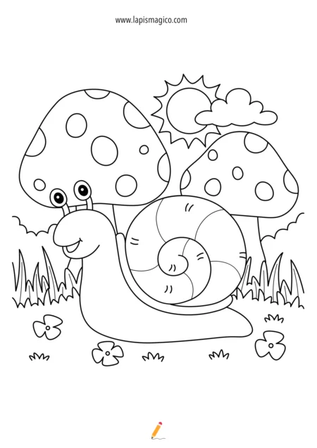 Desenhos de caracóis para colorir, ficha pdf nº1