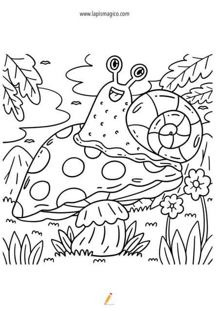 Desenhos de caracóis para colorir, ficha pdf nº2