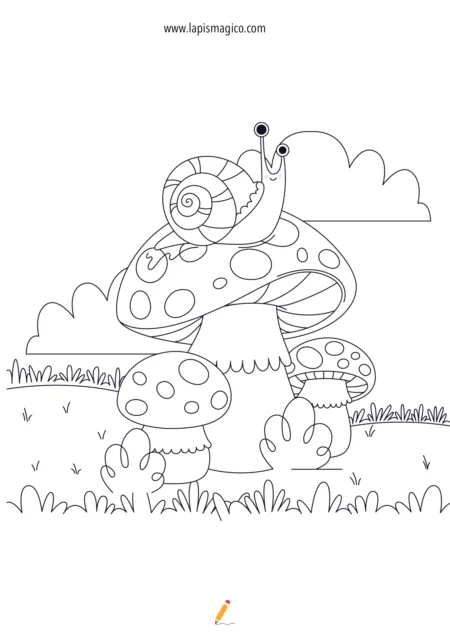 Desenhos de caracóis para colorir, ficha pdf nº3